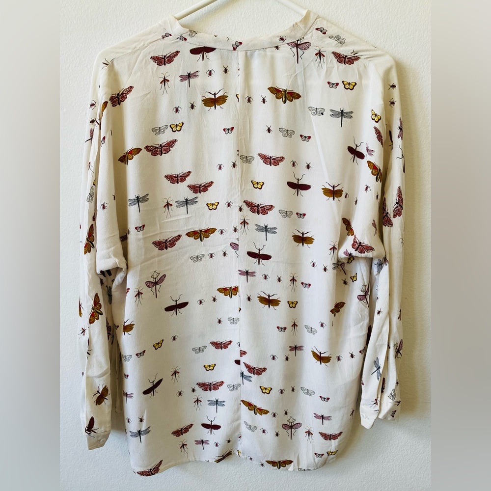 Zara Basic Insect Bug Print Blouse L - image 3